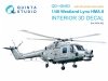 Quinta Studio QD+48483 Lynx HMA8 3D-Printed & coloured Interior on decal paper ( Airfix )( with 3D-printed resin parts ) 1/48